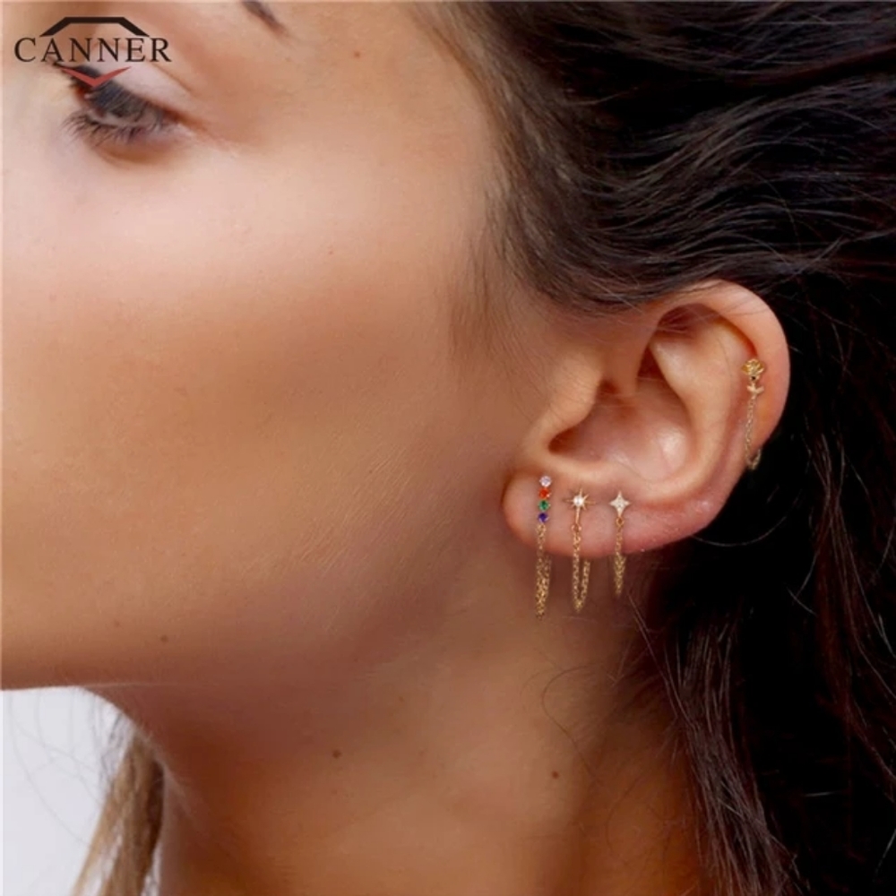 Rainbow Zircon Stud Earrings